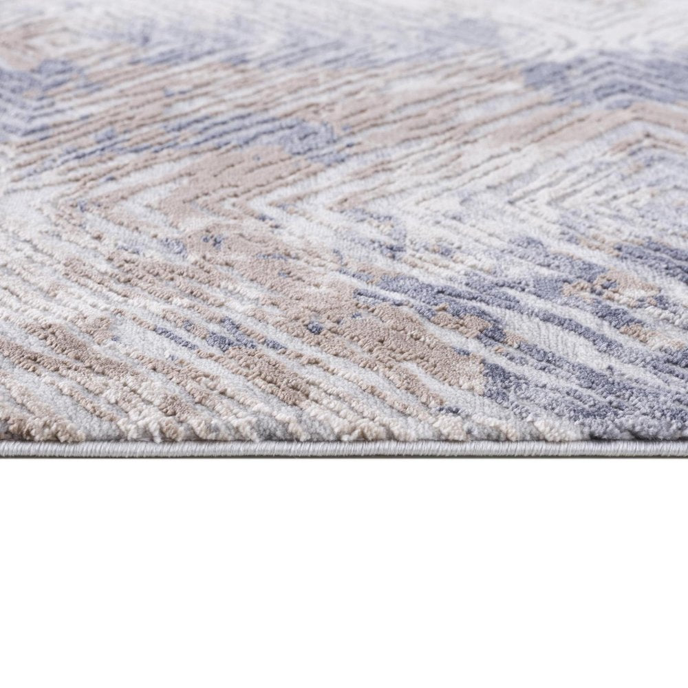 6' X 9' Beige Abstract Printed Area Rug