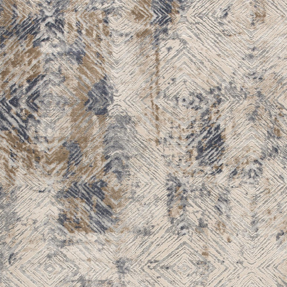 4' X 6' Beige Abstract Printed Area Rug