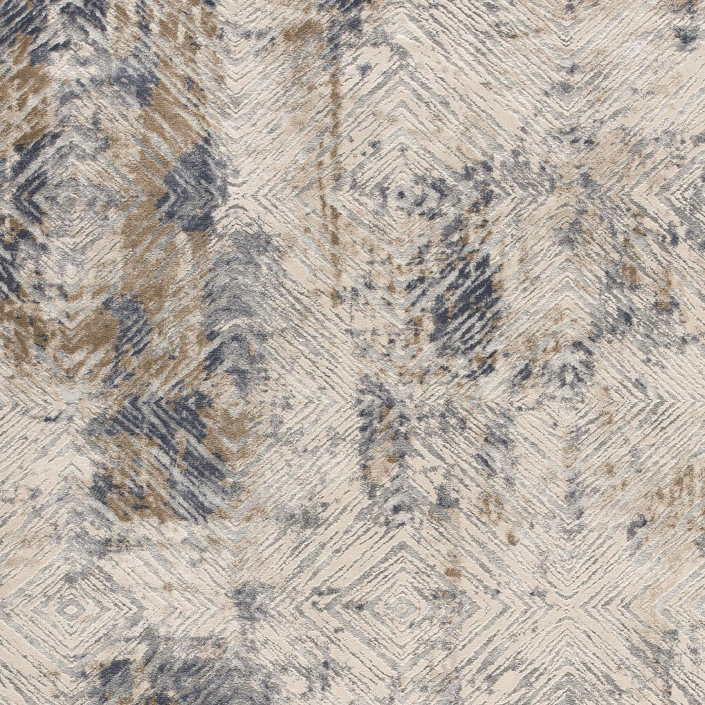 4' X 6' Beige Abstract Printed Area Rug