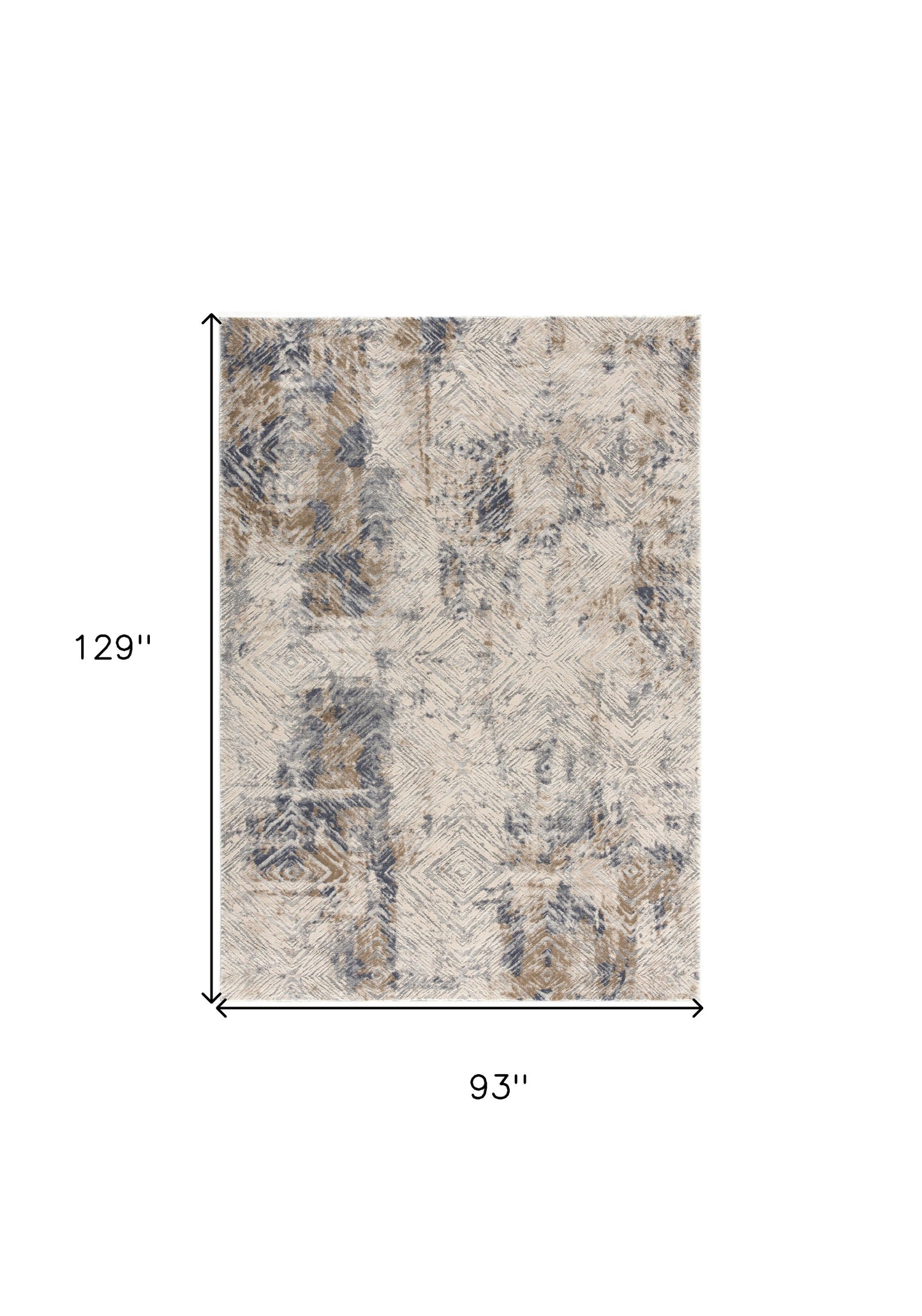 4' X 6' Beige Abstract Printed Area Rug