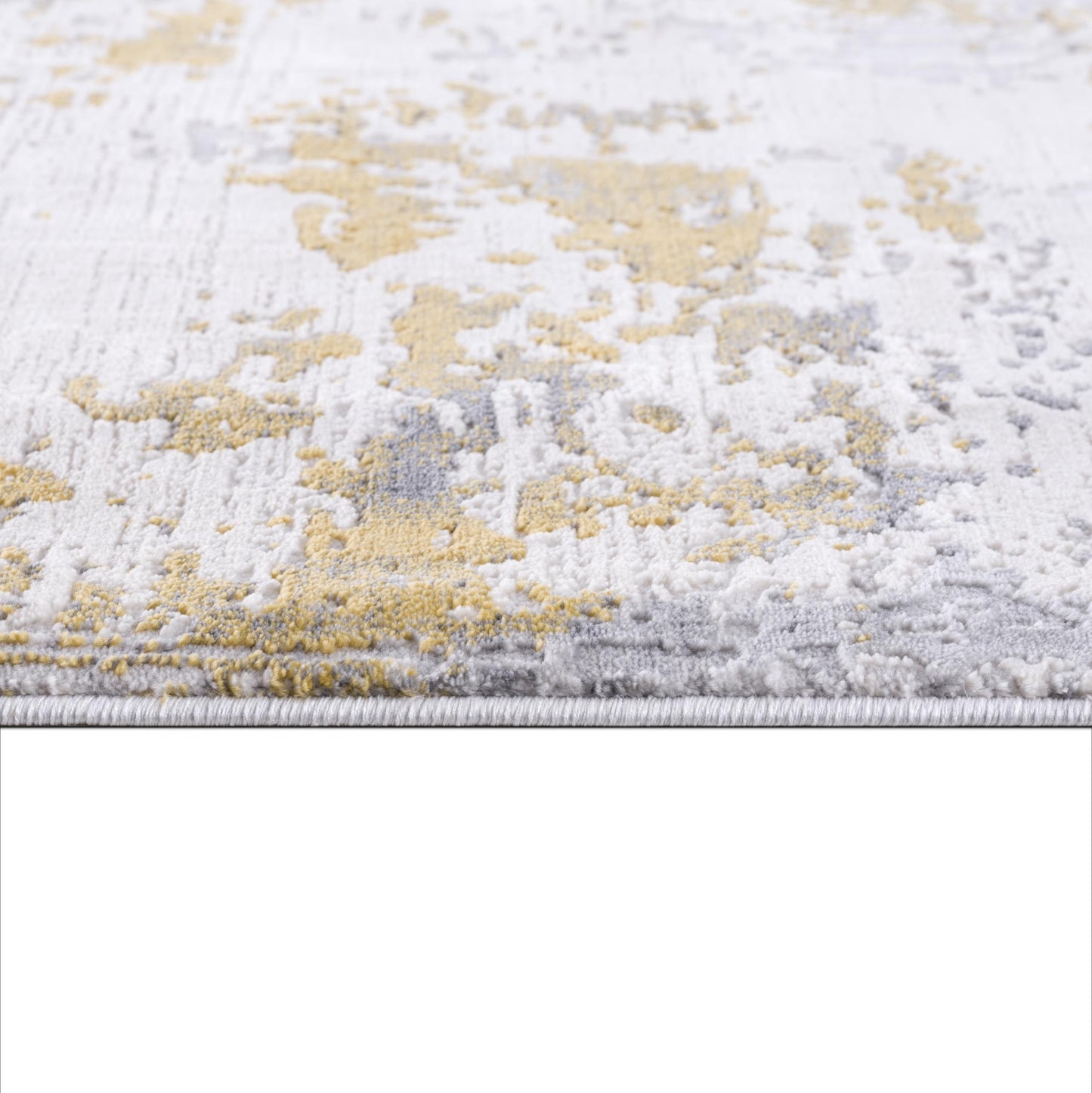 6' X 9' Gold Abstract Dhurrie Area Rug