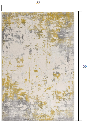 9' X 13' Gold and Gray Abstract Area Rug