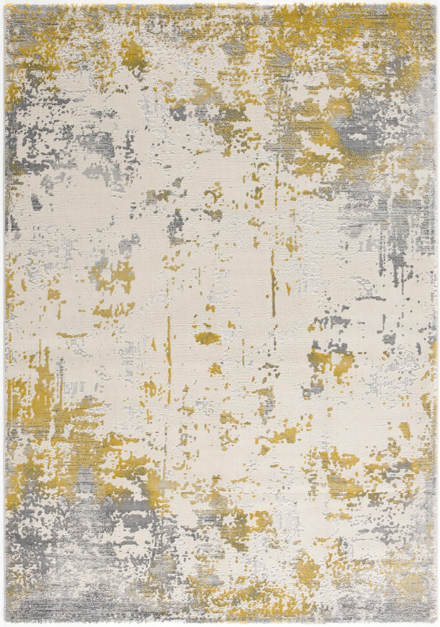 9' X 13' Gold and Gray Abstract Area Rug