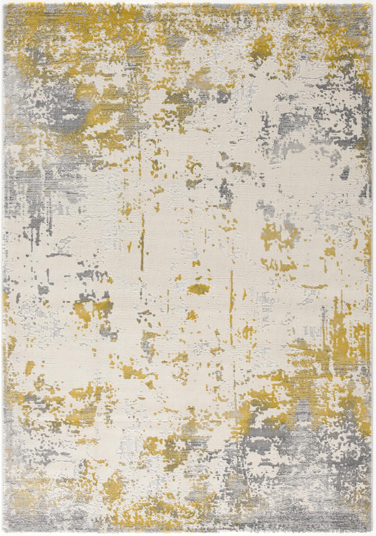 9' X 13' Gold and Gray Abstract Area Rug