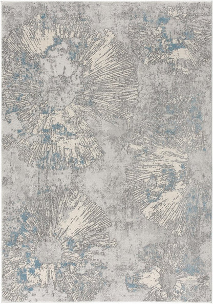 4' X 6' Blue Abstract Dhurrie Area Rug