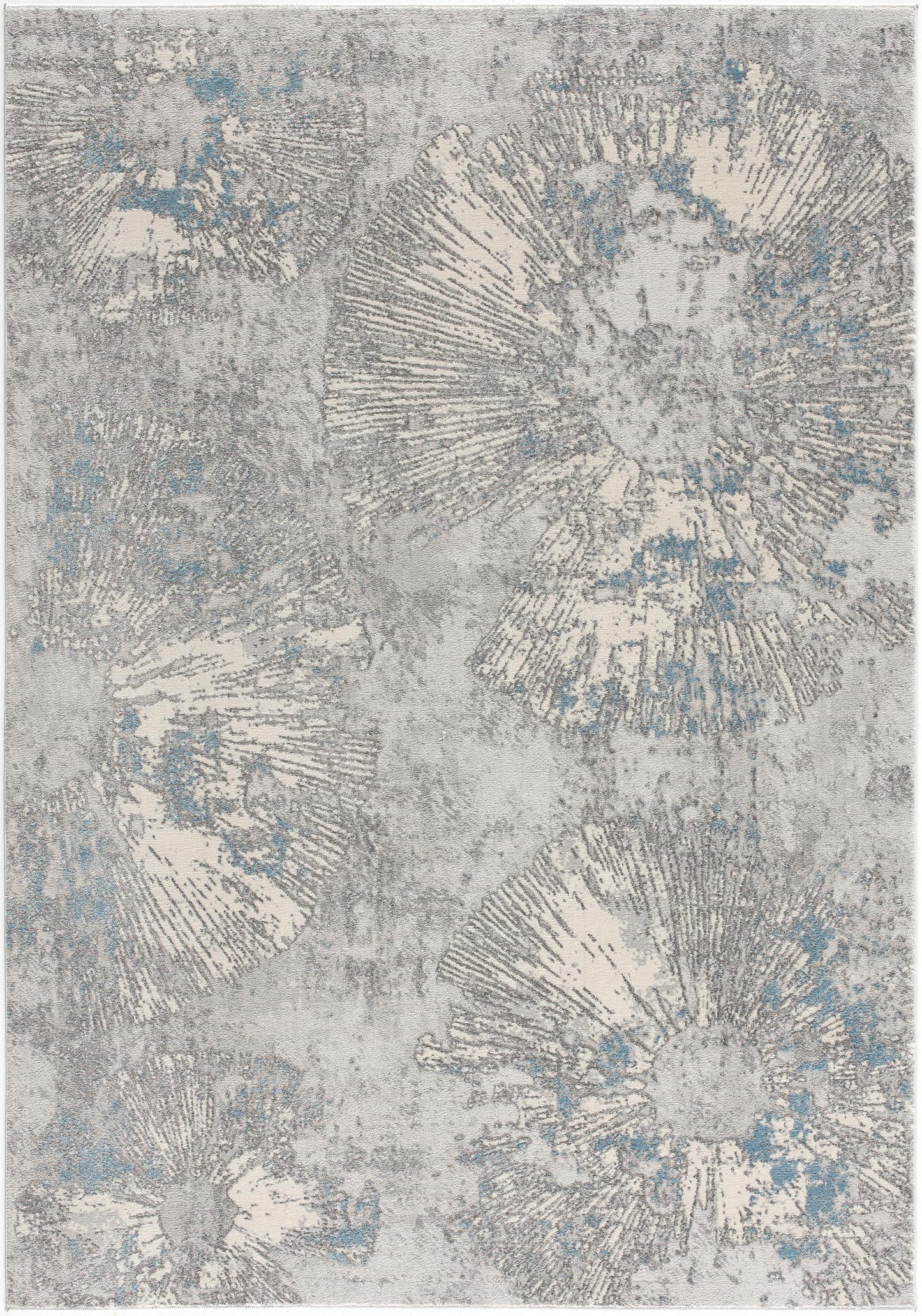 4' X 6' Blue Abstract Dhurrie Area Rug