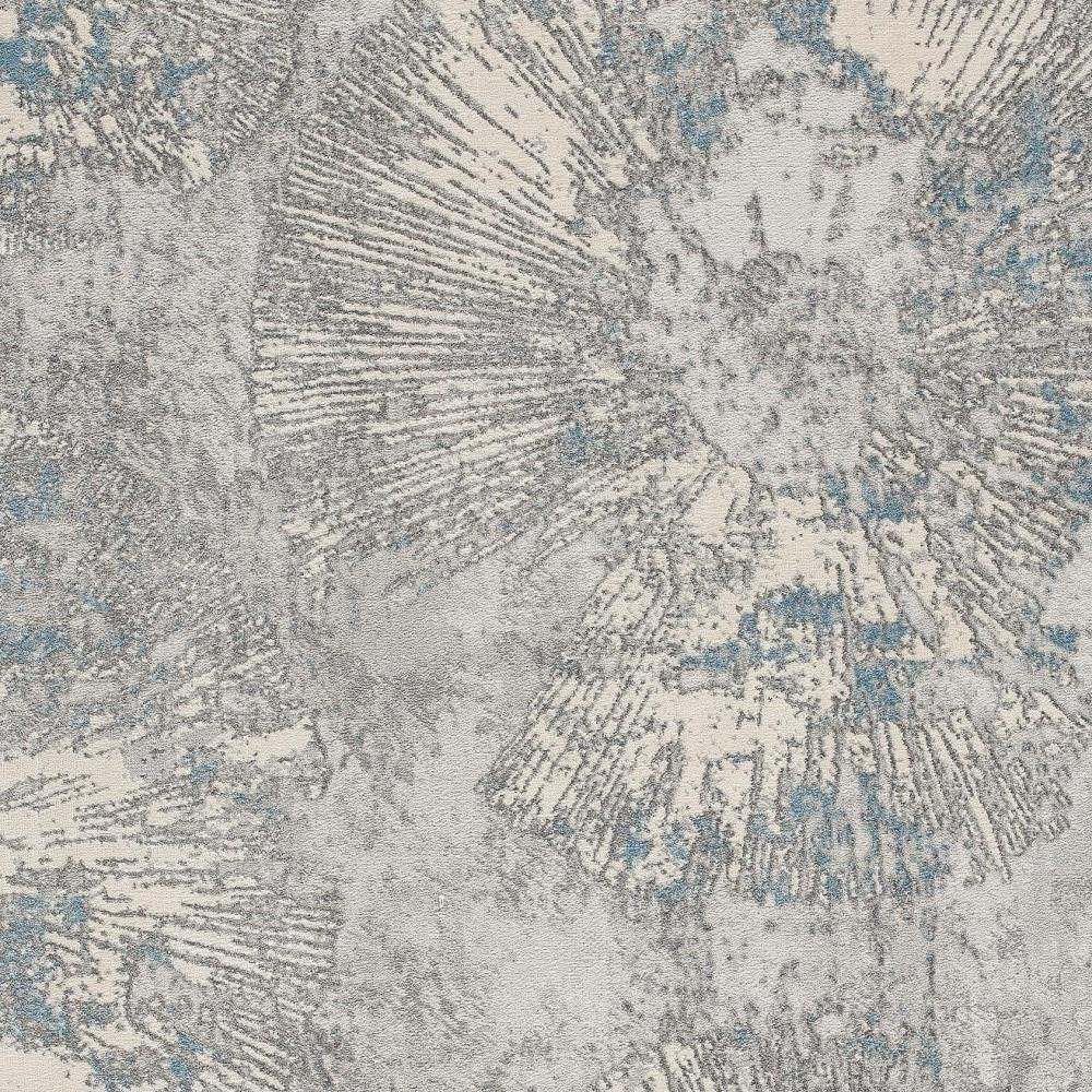 4' X 6' Blue Abstract Dhurrie Area Rug