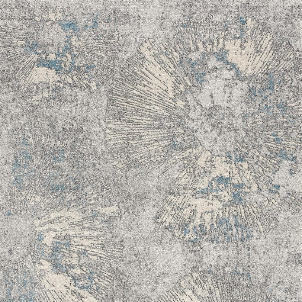 4' X 6' Blue Abstract Dhurrie Area Rug