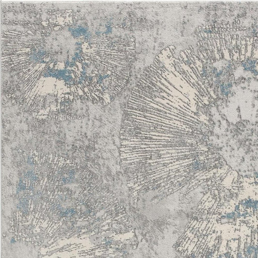 4' X 6' Blue Abstract Dhurrie Area Rug