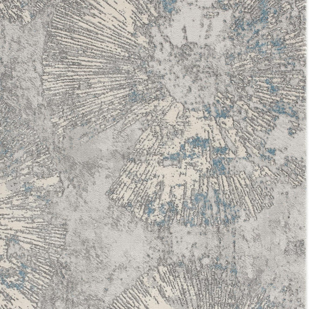 4' X 6' Blue Abstract Dhurrie Area Rug