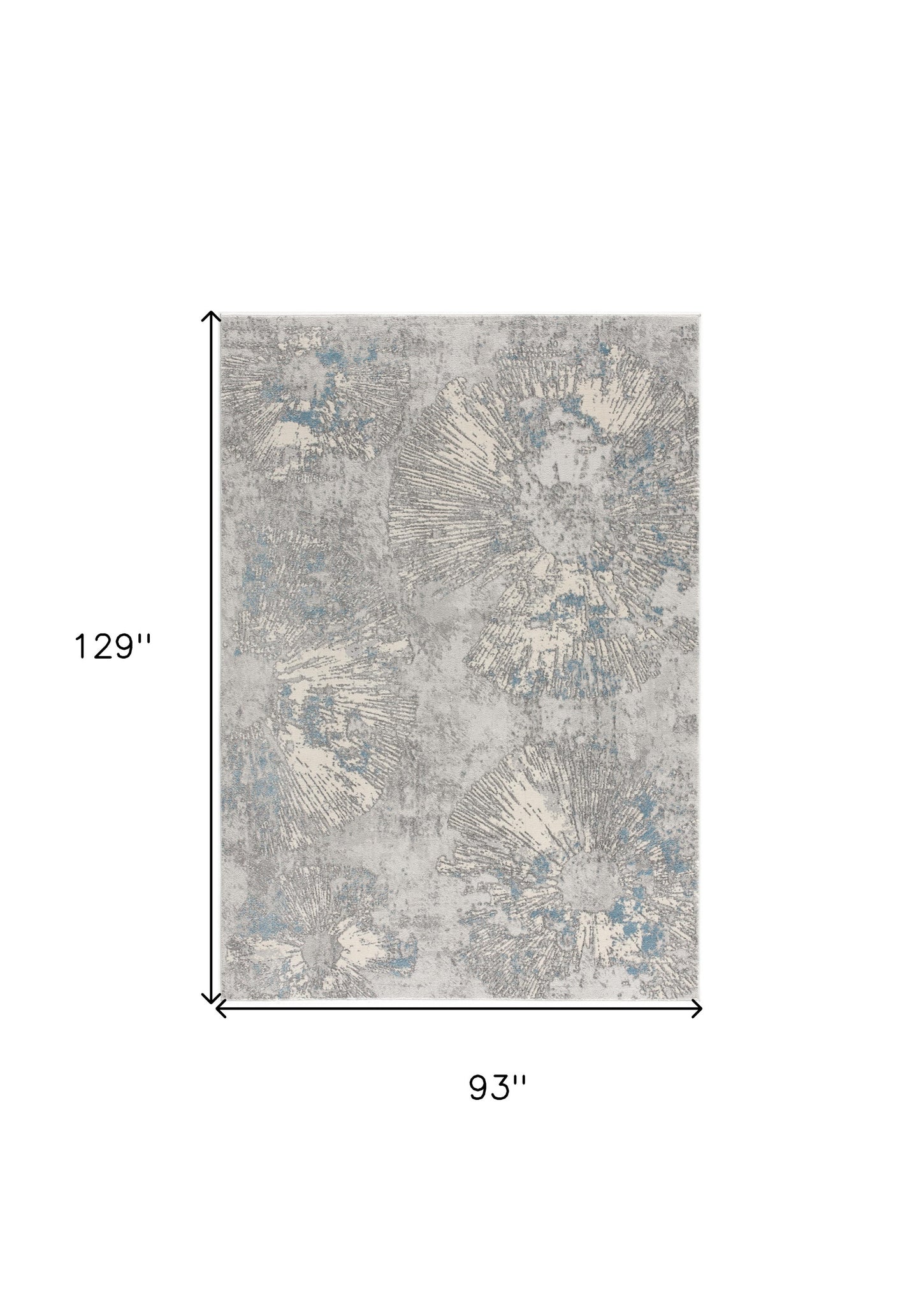 4' X 6' Blue Abstract Dhurrie Area Rug