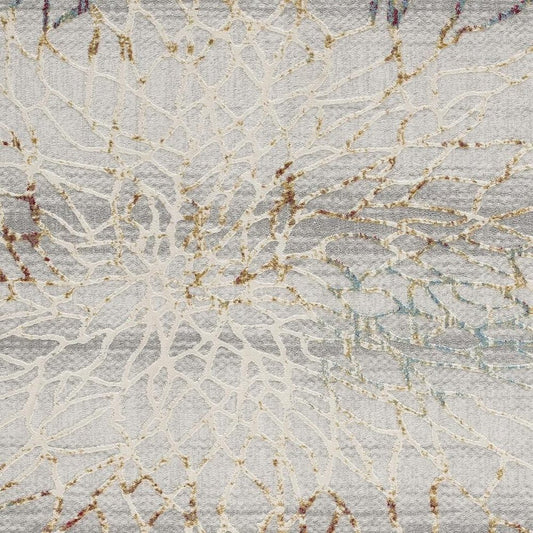 3' X 5' Gold And Ivory Abstract Branches Area Rug