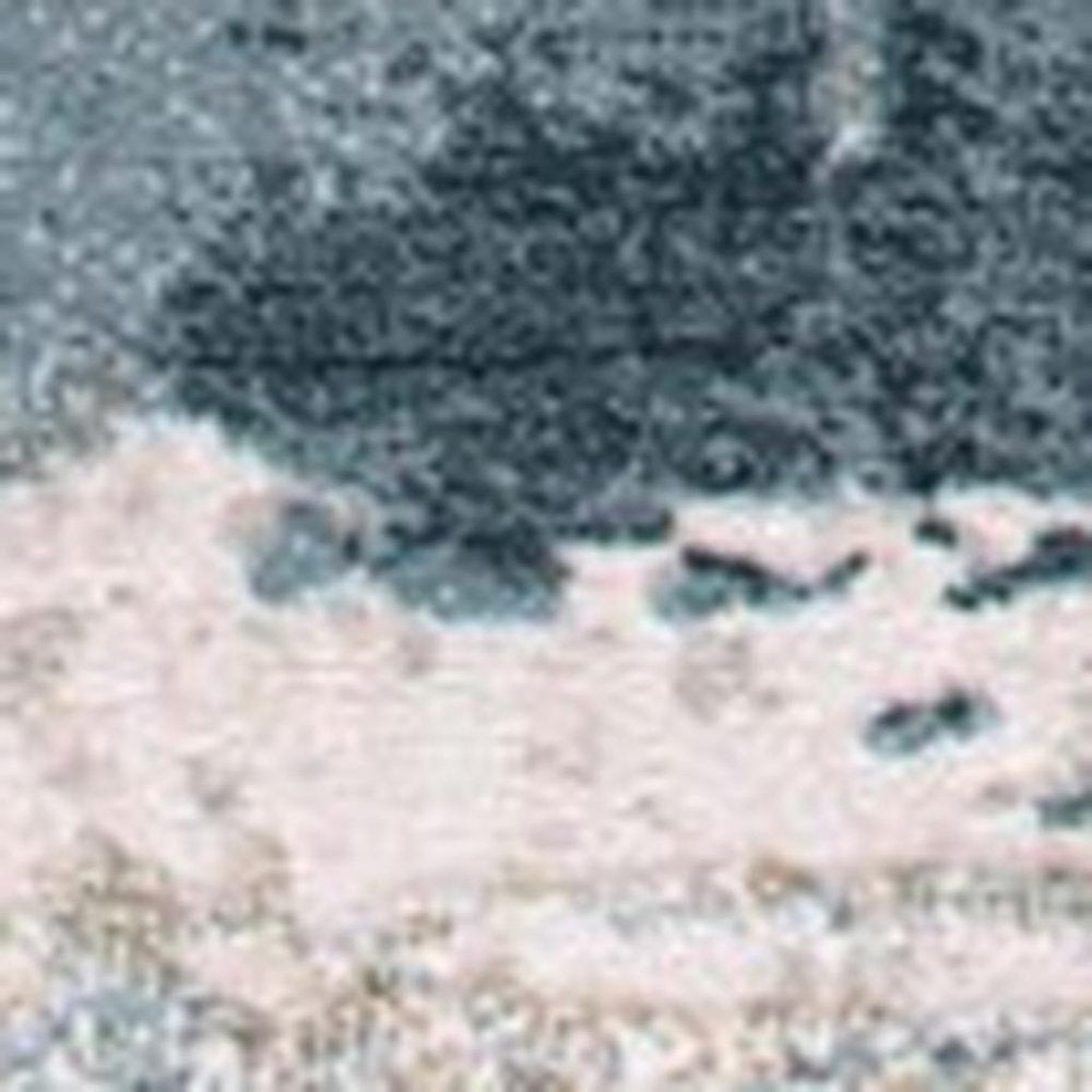 8' X 11' Cream And Blue Abstract Patches Area Rug