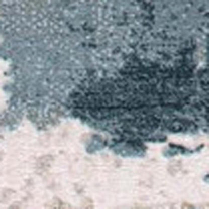 8' X 11' Cream And Blue Abstract Patches Area Rug