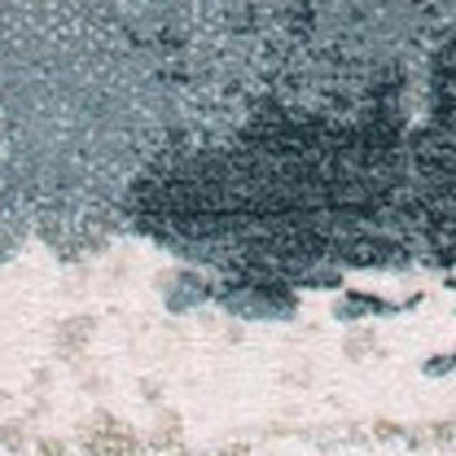 5' X 7' Blue And Ivory Abstract Dhurrie Area Rug