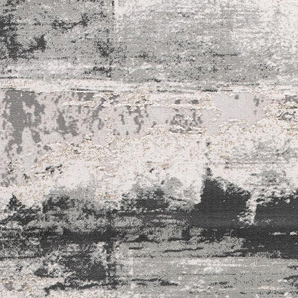 5' X 7' Gray And Ivory Abstract Dhurrie Area Rug