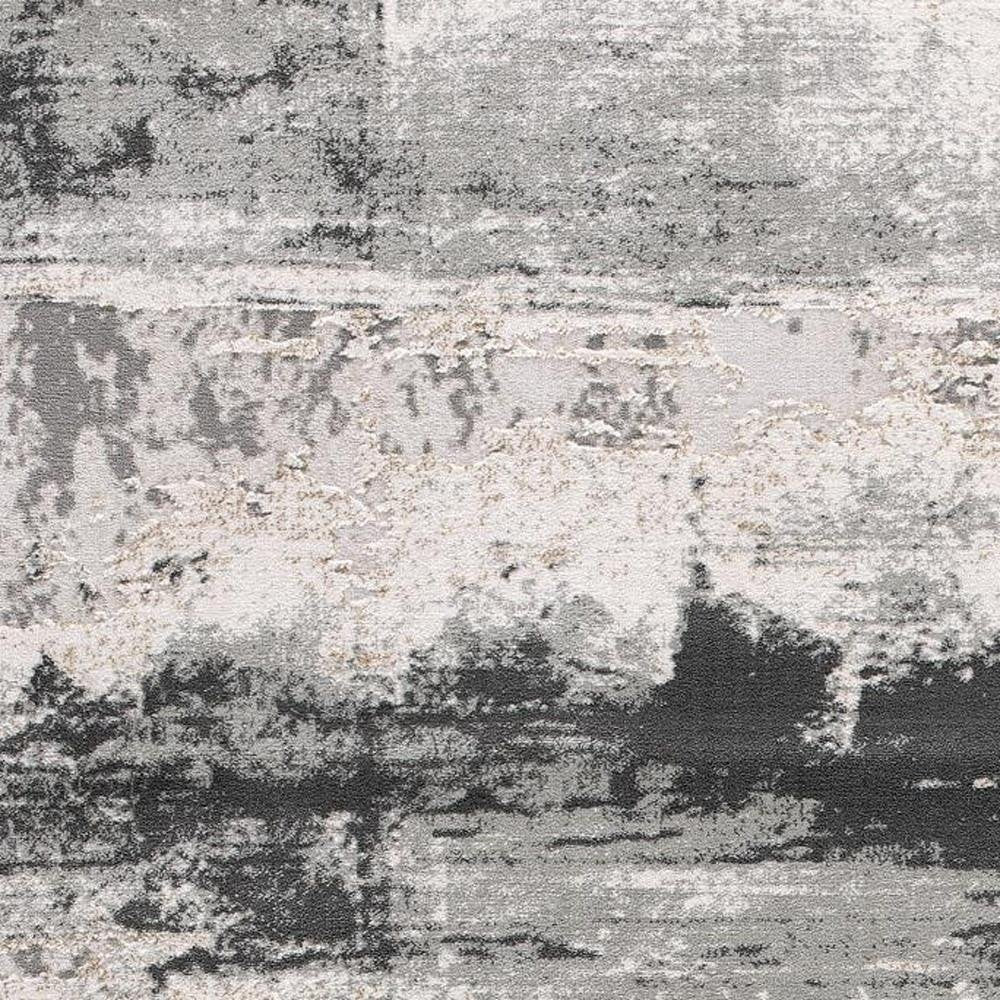 5' X 7' Gray And Ivory Abstract Dhurrie Area Rug