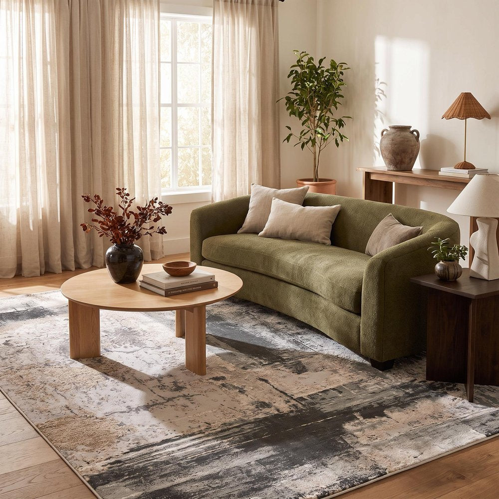 5' X 7' Gray And Ivory Abstract Dhurrie Area Rug