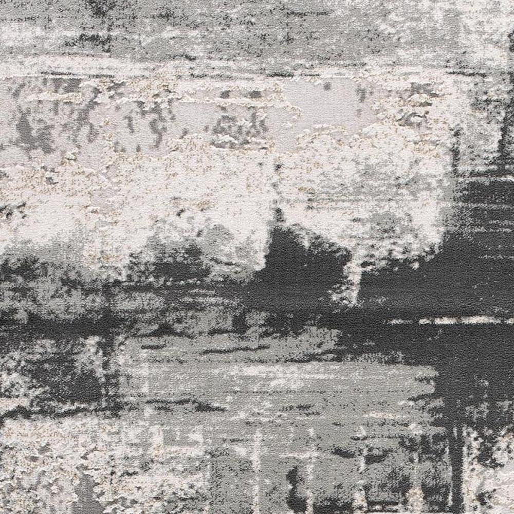 5' X 7' Gray And Ivory Abstract Dhurrie Area Rug