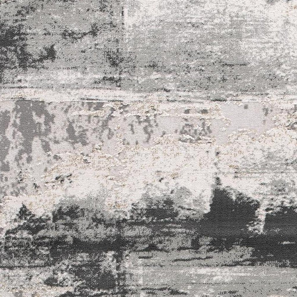 5' X 7' Gray And Ivory Abstract Dhurrie Area Rug