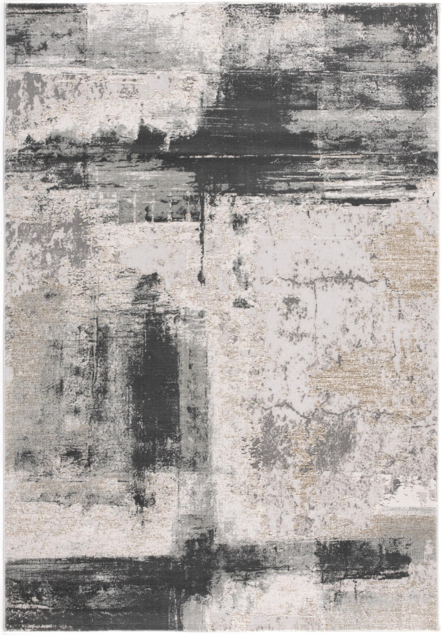 5' X 7' Gray And Ivory Abstract Dhurrie Area Rug