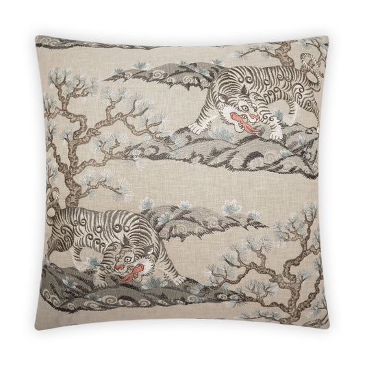 D.V. KAP HOME   24" x 24" Chonburi Pillow - Zen Novelty, Embroidery, Animal    - 3909-Z-2424