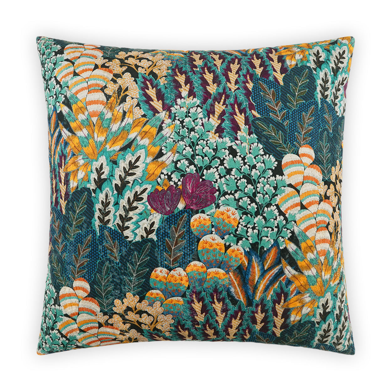 DV KAP Eden 24x24 floral decorative throw pillow with polyester floral front, solid back, and feather down insert, luxury designer throw pillow for sofa, bed, and accent chair styling in elegant home interiors.