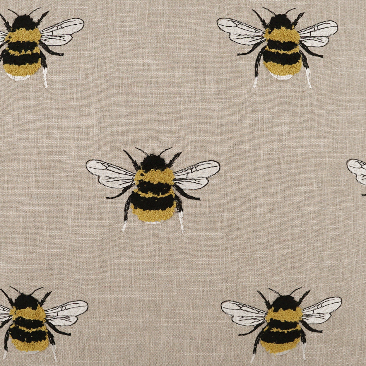 D.V. KAP HOME   24" x 24" Busy Bee Pillow - Linen Novelty, Embroidery    - 3914-L-2424