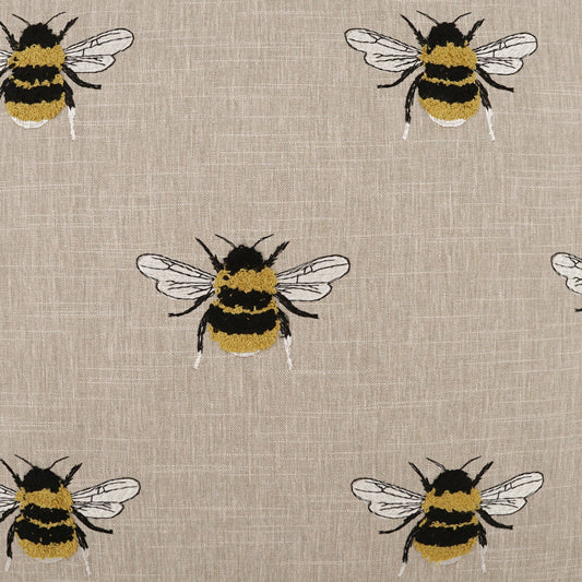 D.V. KAP HOME 3914-L-YARD Busy Bee Fabric - Linen Novelty, Embroidery  Tan,Taupe   - Busy Bee