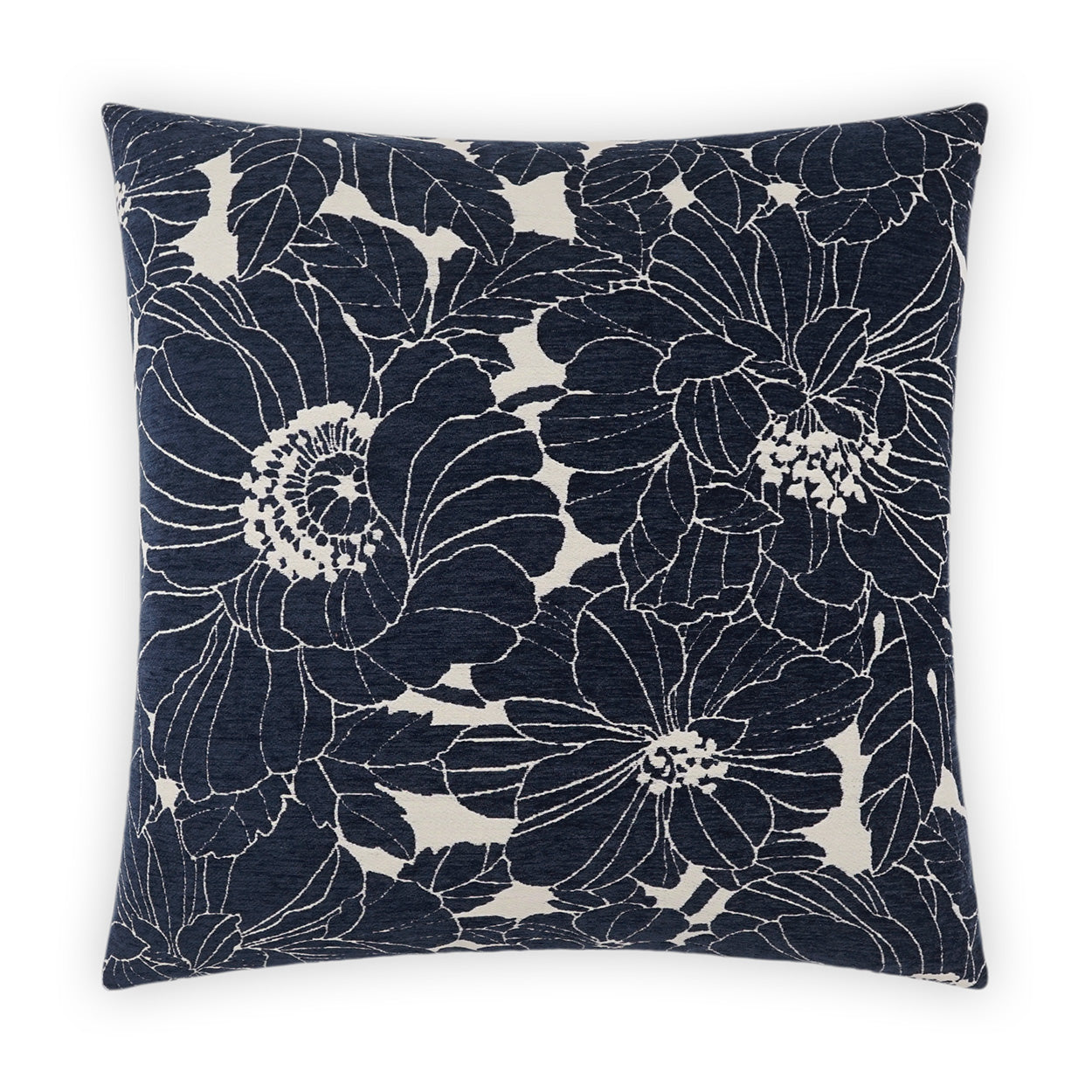 D.V. KAP HOME   24" x 24" Anathallo Pillow - Navy Floral    - 3916-N-2424