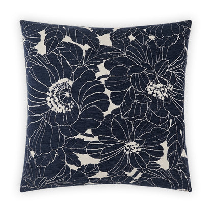 D.V. KAP HOME   24" x 24" Anathallo Pillow - Navy Floral    - 3916-N-2424
