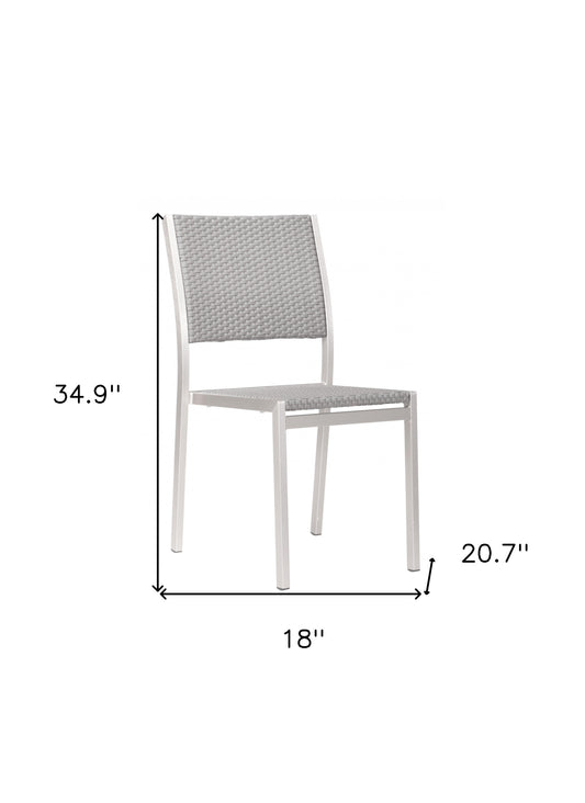 Set Of Two 18" White Aluminum Side Chair