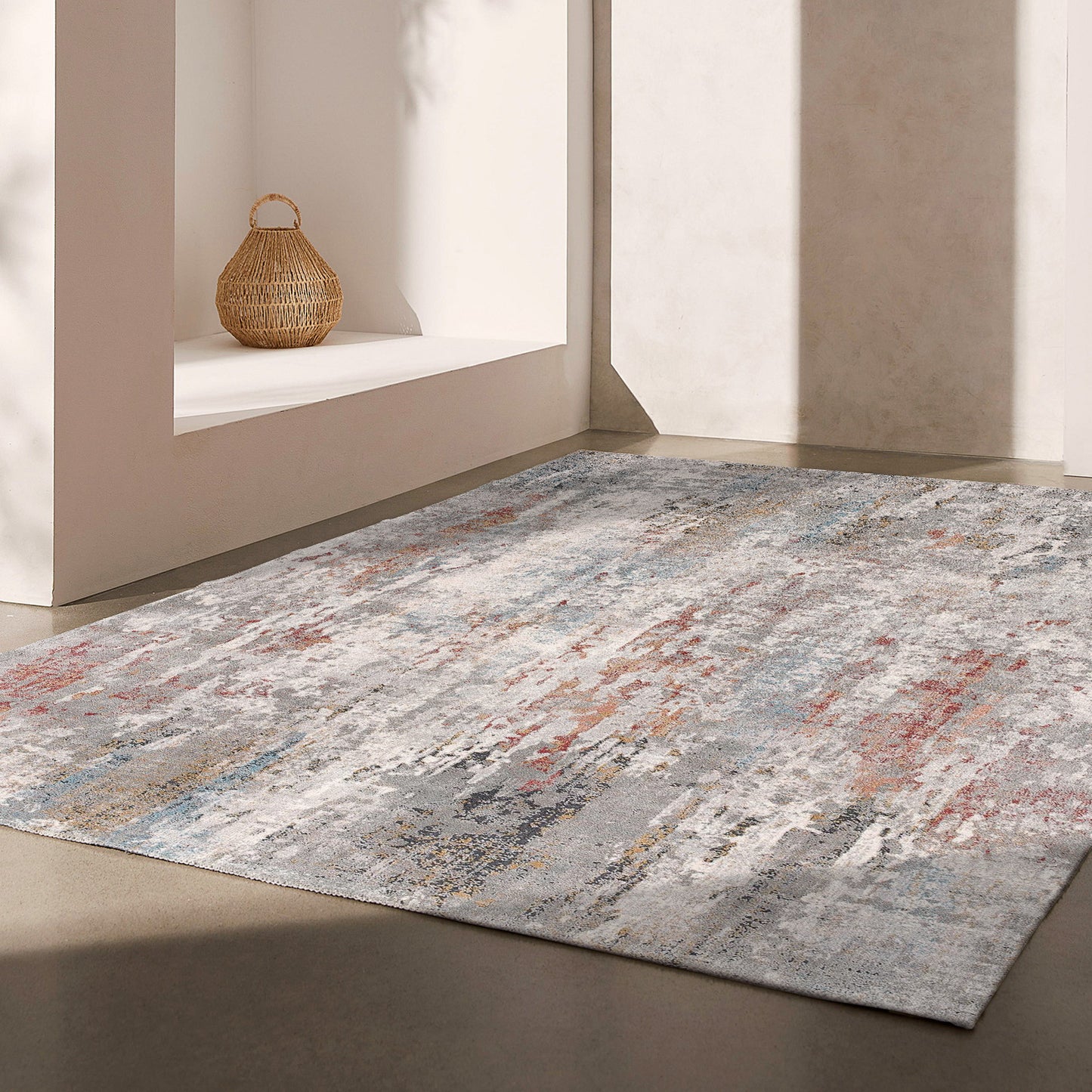 7’ X 10’ Gray Abstract Pattern Area Rug