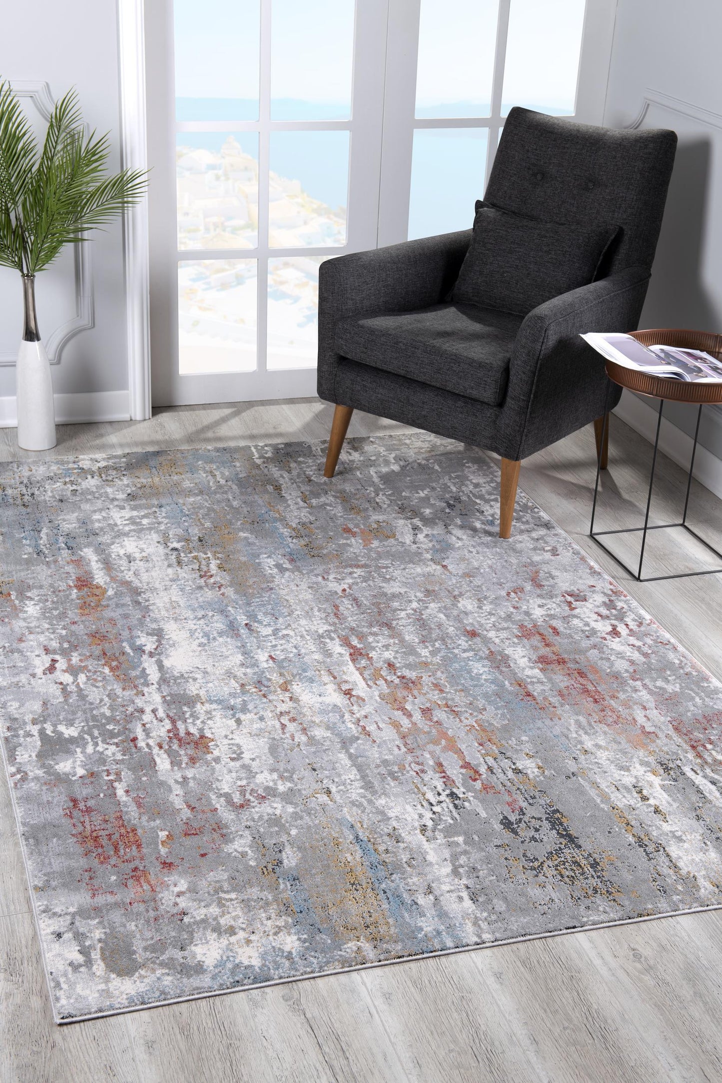 7’ X 10’ Gray Abstract Pattern Area Rug