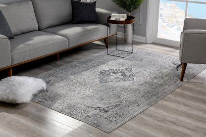 7' X 10' Gray Distressed Decorative Area Rug