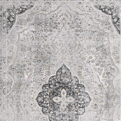 7' X 10' Gray Distressed Decorative Area Rug