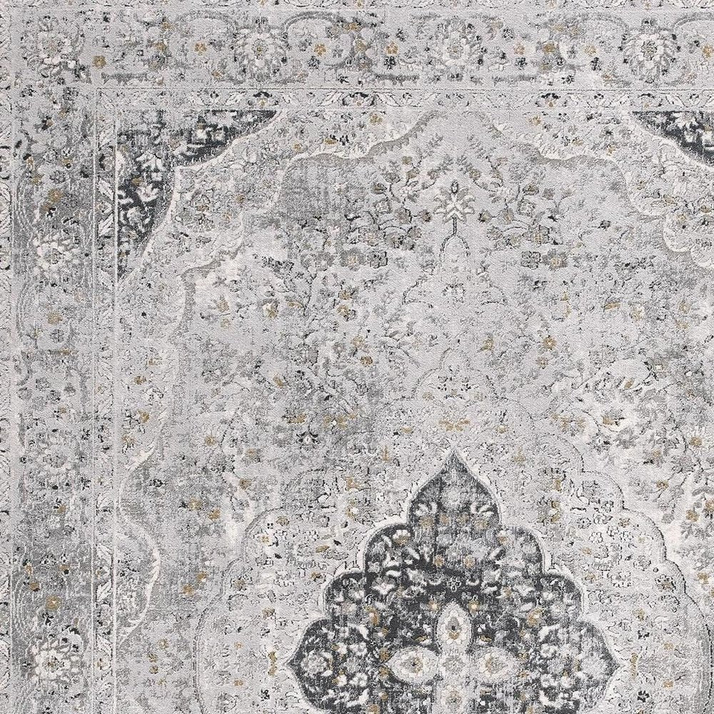 7' X 10' Gray Distressed Decorative Area Rug