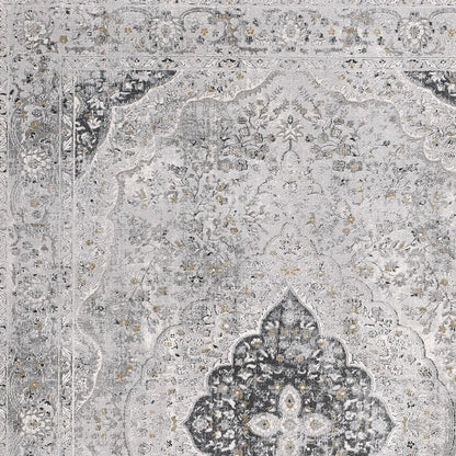 7' X 10' Gray Distressed Decorative Area Rug