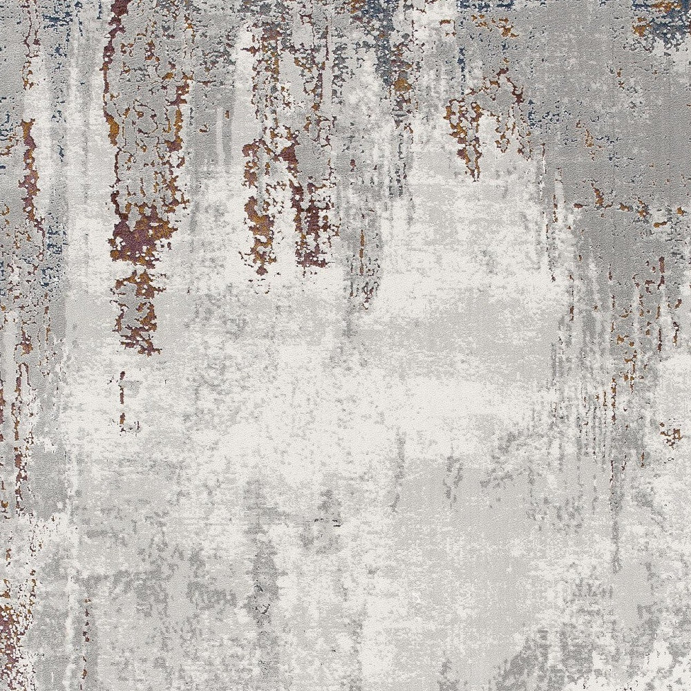 4' X 6' Gray And Ivory Modern Abstract Area Rug