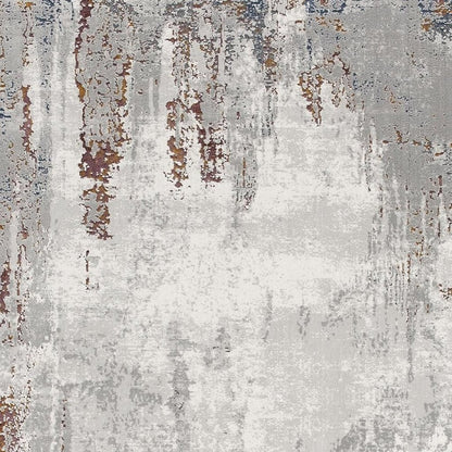 4' X 6' Gray And Ivory Modern Abstract Area Rug