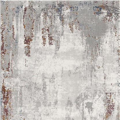 4' X 6' Gray And Ivory Modern Abstract Area Rug