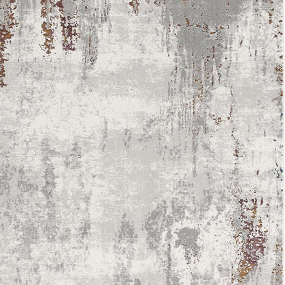 4' X 6' Gray And Ivory Modern Abstract Area Rug