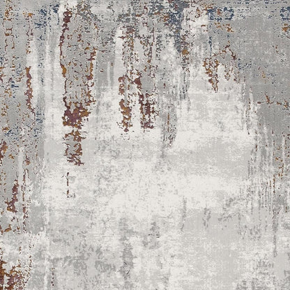 4' X 6' Gray And Ivory Modern Abstract Area Rug