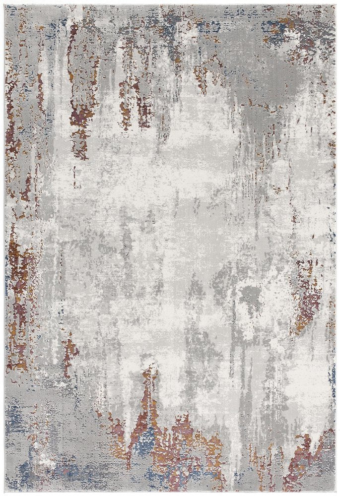 4' X 6' Gray And Ivory Modern Abstract Area Rug