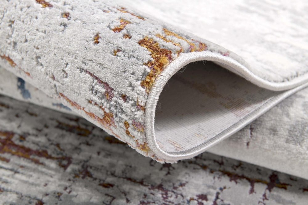 5' X 8' Gray And Brown Abstract Scraped Area Rug