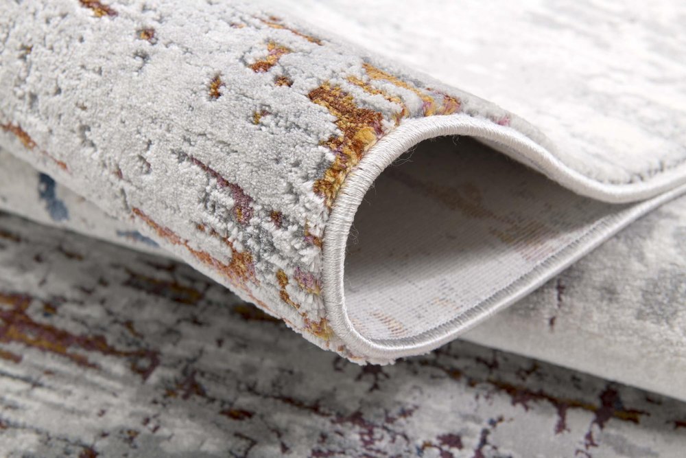 7' X 10' Gray And Brown Abstract Scraped Area Rug