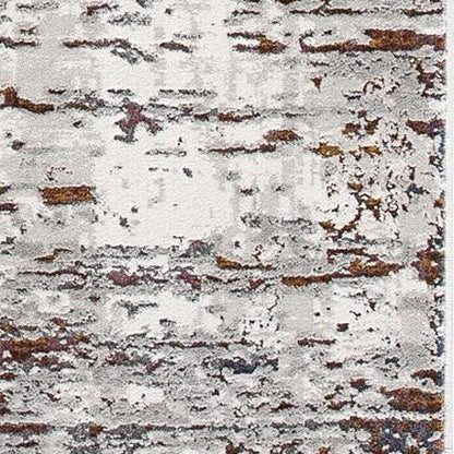 7' X 10' Gray And Brown Abstract Scraped Area Rug