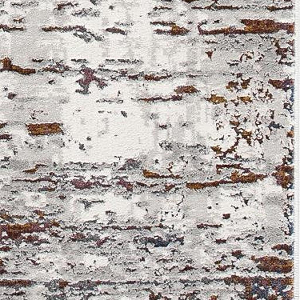 7' X 10' Gray And Brown Abstract Scraped Area Rug