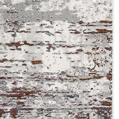 7' X 10' Gray And Brown Abstract Scraped Area Rug