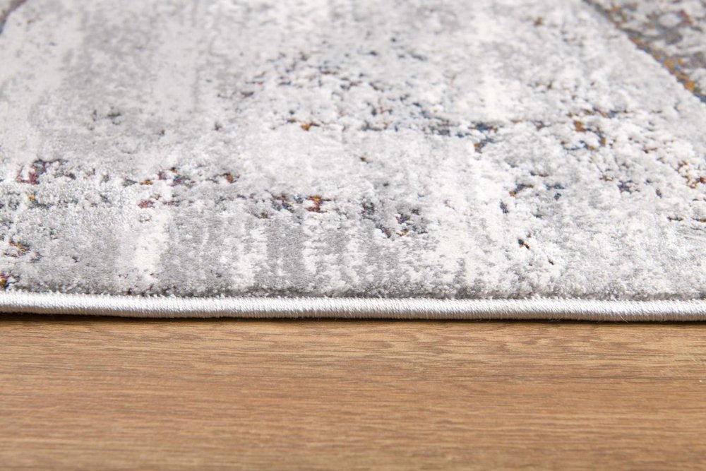 5' X 8' Gray And Brown Abstract Scraped Area Rug